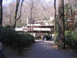 Falling water from front