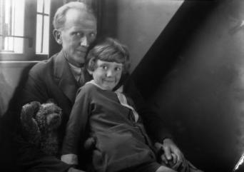  A.A. Milne; Christopher Robin Milne and Pooh Bear  by: Howard Coster 