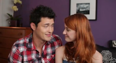 The adorable Cristopher Sean and Laura Spencer as Bing Lee and Jane in the Lizzie Bennet Diaries