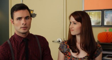 Daniel Vincent Gordh and Ashley Clements tackle the proposal scene in the Lizzie Bennet Diaries 