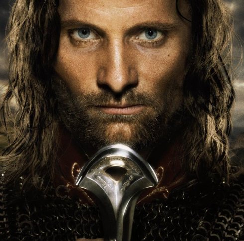 Viggio Morgenson as Aragorn in the Peter Jackson Lord of the Rings: Return of the King.