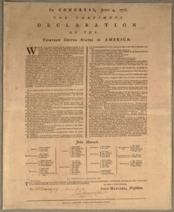 Goddard's published copy of the Declaration of Independence with all the signers identified. [Image courtesy McHenry Country Turning Point.org]