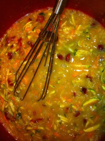 Isn't that a festive bowl of liquid ingredients?