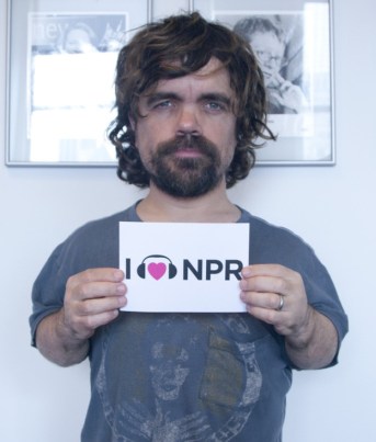Dinklage visiting the NPR studios  [Image courtesy: NPR] [Yes Maggie, I put this on in just for you.]