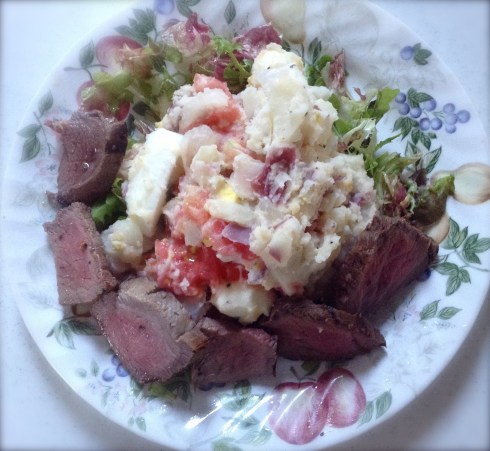 The plated dish is ready to eat. 