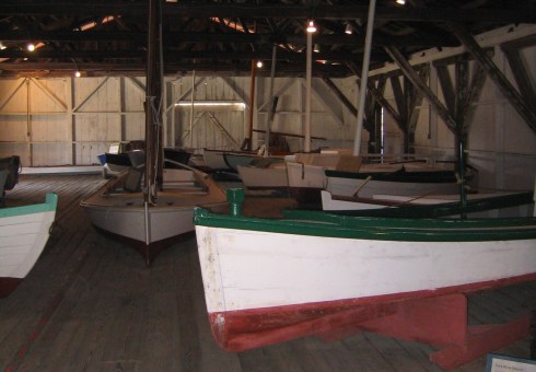 Interior of one of the boat barns at the Maritime Museum