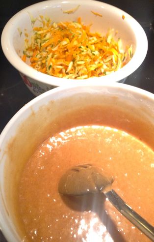 The batter awaits the Carrots and Zucchini