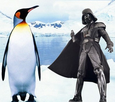 Collage of Darth Vader meeting the Emperor