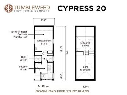 Tumbleweed's Cypress 20's floor plan