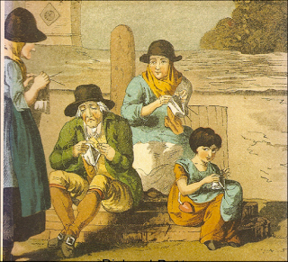 Knitting was an all age activity, and was done by both men and women. 