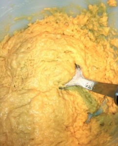 Base batter. I know I used Nectarines and Plums in these muffins, but I bet you could use any  soft fruits along with this base batter and come up with a pretty good muffin.