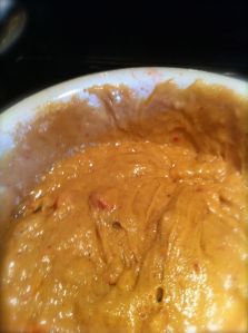 You can just see the strawberries in the batter. (11:00)