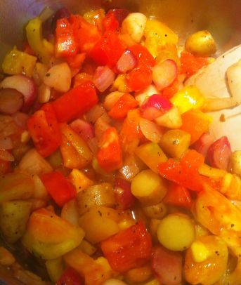 Don't let the tomatoes cook down too much. 