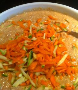 mix in the Zucchini and Carrots