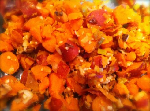 Sweet Potato Leak side dish. Ready to eat.