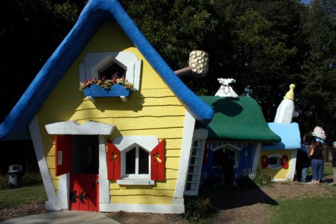 The Three Bears House is one of the newest rescued houses from the Enchanted Forest now at Clark's Elioak Farm.