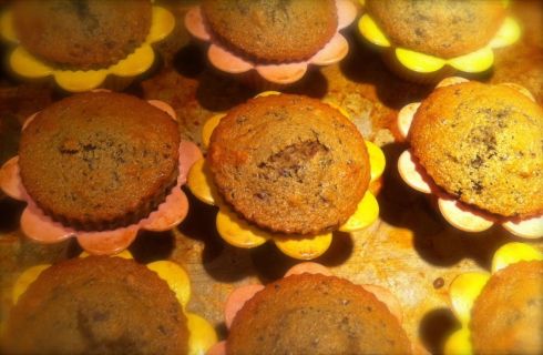 Cranberry Apple Walnut Muffins fresh from the oven. 