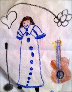 Me in a rather interpretive illustration by my daughter  when she was in early elementary school. 