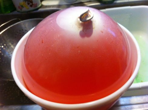 Mr. Rd in a white bowl. Tied off and ready to go outside to freeze.