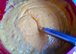 Pumpkin chocolate chip batter