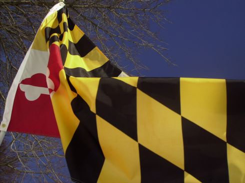 The Maryland Flag proudly flying over my abode.