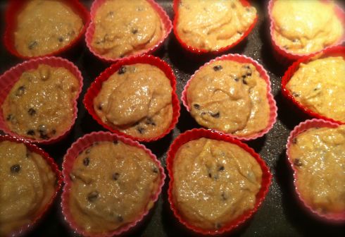 The Almond Currant muffins before they went into the oven.