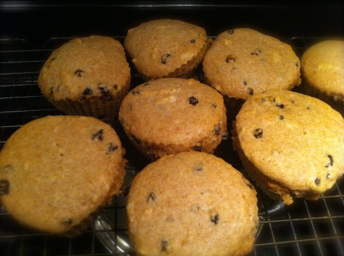 Almond Currant muffins cooling