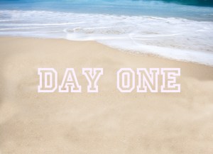 Beautiful tropical beach with the word summer written on the san