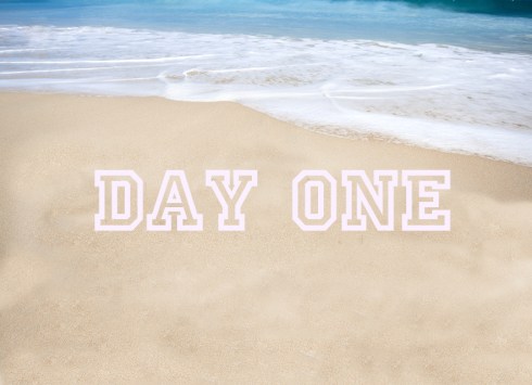 Beautiful tropical beach with the word summer written on the san