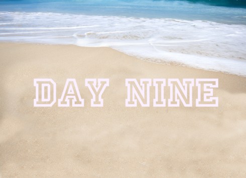 Beautiful tropical beach with the word summer written on the san