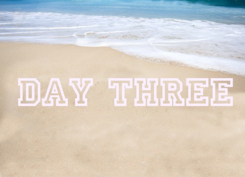 Beautiful tropical beach with the word summer written on the san